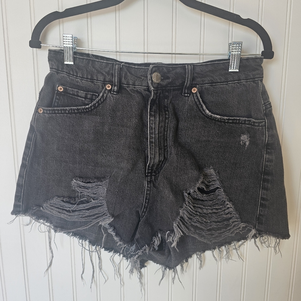 Garage Black Distressed Jean Shorts